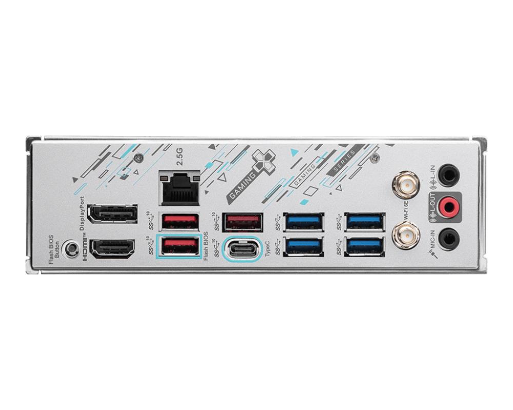 Mainboard MSI AMD B650 SAM5 Micro-ATX Memory DDR5 Memory slots 4 2xPCI-Express 1x 1xPCI-Express 16x 2xM.2 1xHDMI 1xDisplayPort 7xUSB 3.2 1xUSB-C 1xRJ45 5xAudio port B650MGAMINGPLUSWIFI