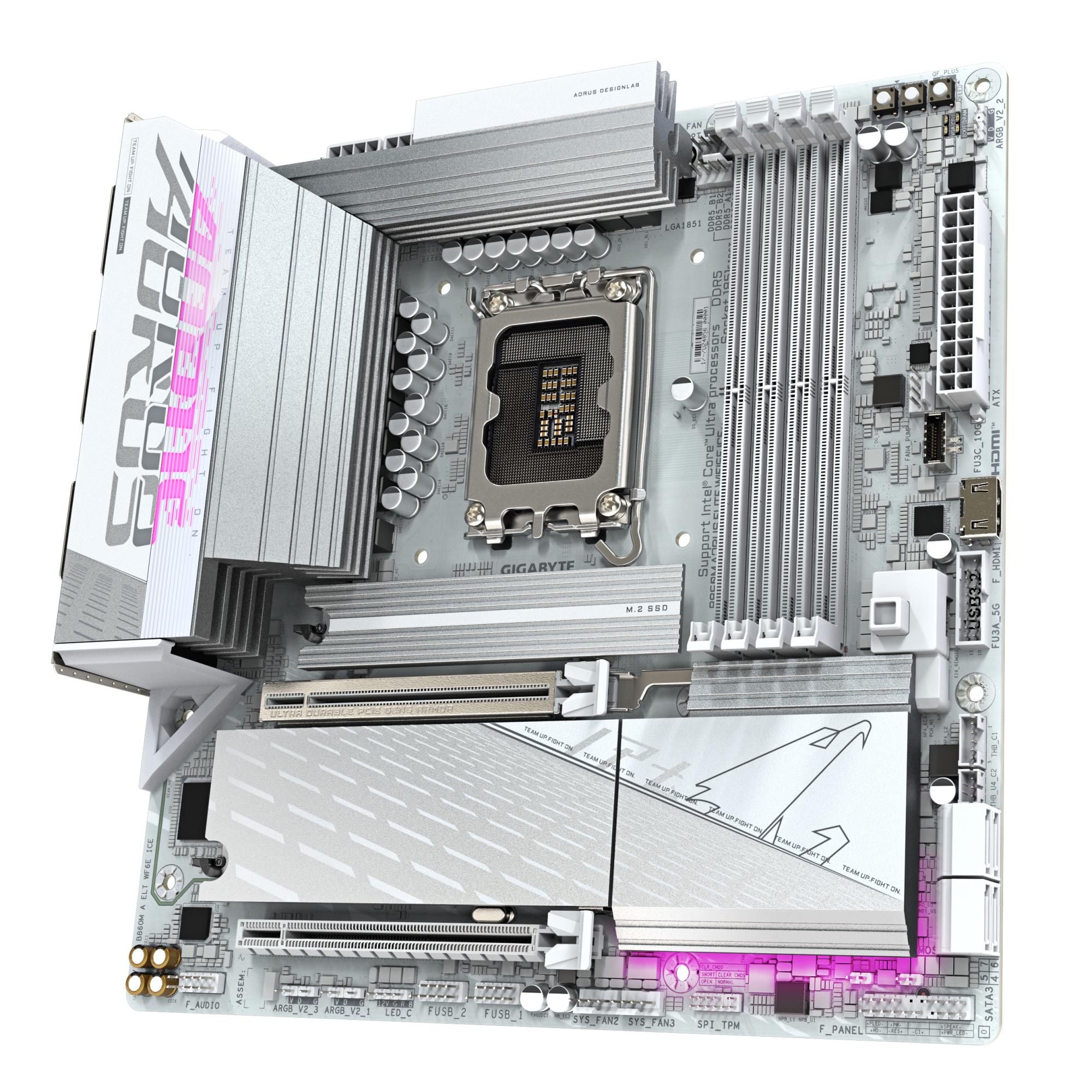 Mainboard GIGABYTE Intel B860 Express LGA1851 Micro-ATX Memory DDR5 1xPCI-Express 16x 3xM.2 1xHDMI 1xDisplayPort 4xUSB 2.0 6xUSB 3.2 1xUSB-C 1xOptical S/PDIF 1xRJ45 2xAudio port B860MAELTWF6EICE1.0
