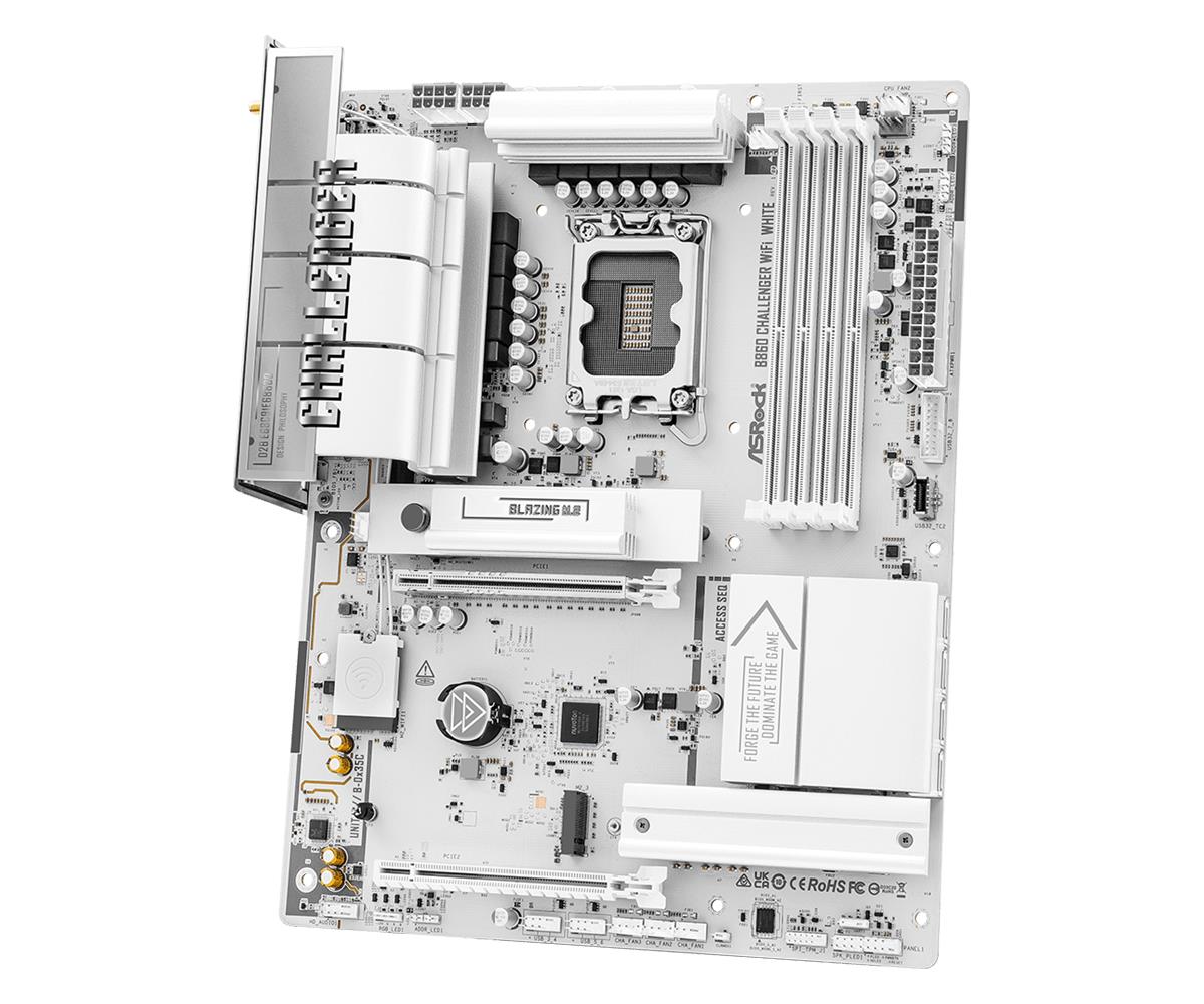 Mainboard ASROCK Intel B860 LGA 1851 (Socket V1) ATX RAM DDR5-SDRAM 4xSlots Wi-Fi Yes Bluetooth Yes 1xNumber of M.2 (M) slots B860CHALLENGERWIFIWH