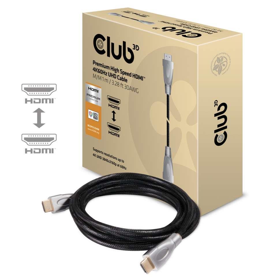 CABLE HDMI TO HDMI 1M/M/M CAC-1311 CLUB3D