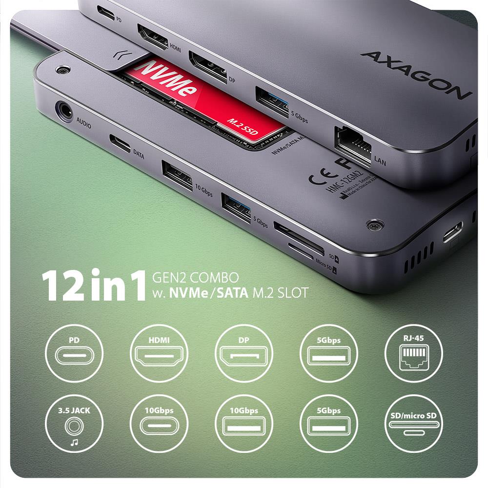 NB ACC DOCKING STATION/12IN1 HMC-12GM2 AXAGON