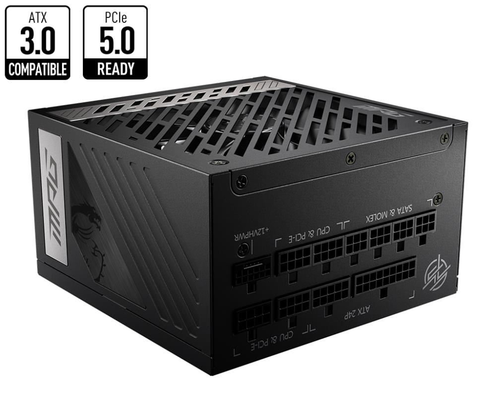 Power Supply MSI 1000 Watts Efficiency 80 PLUS GOLD PFC Active MPGA1000GPCIE5