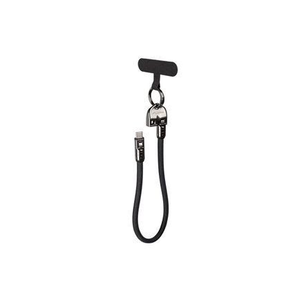 Lanberg USB-C M/M Lanyard/Keychain Cable, 0.3 m, 240 W | CA-CMCM-10LN-0003-BK