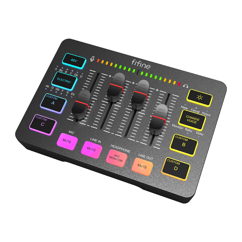 Fifine SC3 audio mixer (black) - Image 2