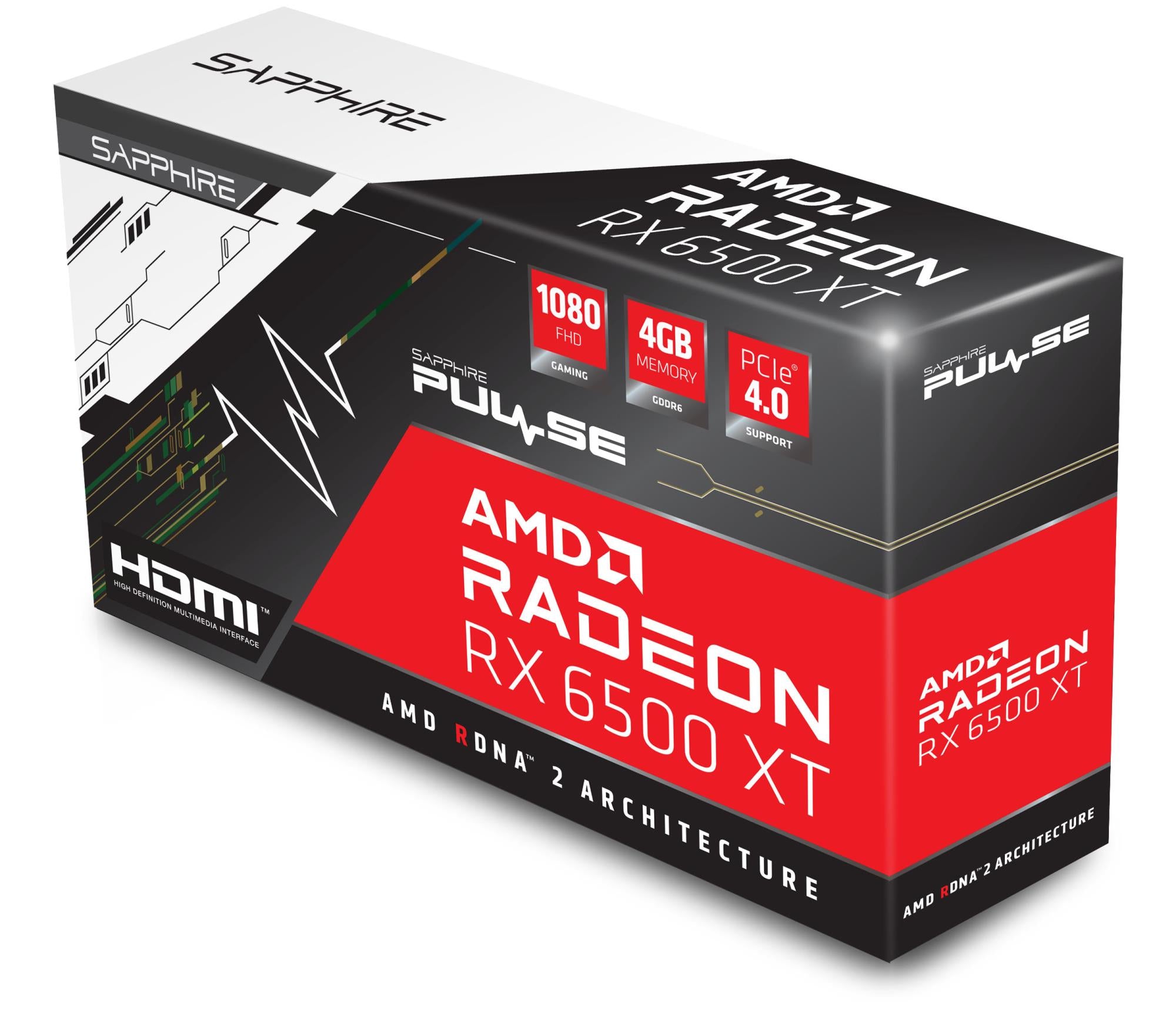 Graphics Card SAPPHIRE AMD Radeon RX 6500 XT 4 GB GDDR6 PCIE 4.0 4x Dual Slot Fansink 1xHDMI 1xDisplayPort 11314-07-20G