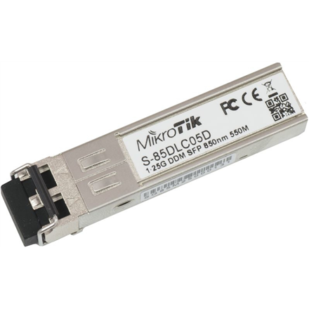 MikroTik | S-85DLC05D | SFP | Multi-Mode Fiber | Dual LC | 10/100/1000 Mbit/s | Wavelength 850 nm | Maximum transfer dis