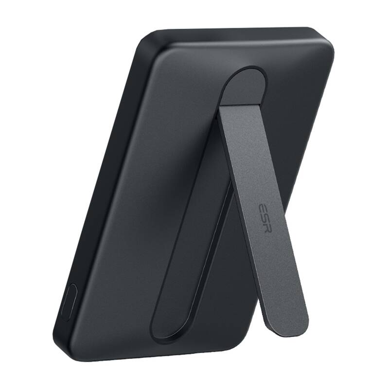 ESR Qi2 MagSlim 5000 mAh magnetic powerbank with stand (black) - Image 1