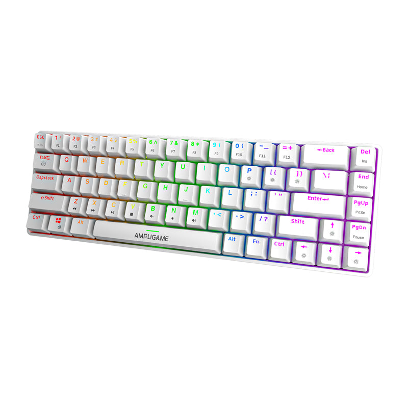 Fifine GK1W mechancial keyboard, 65% RGB (white) - Image 2