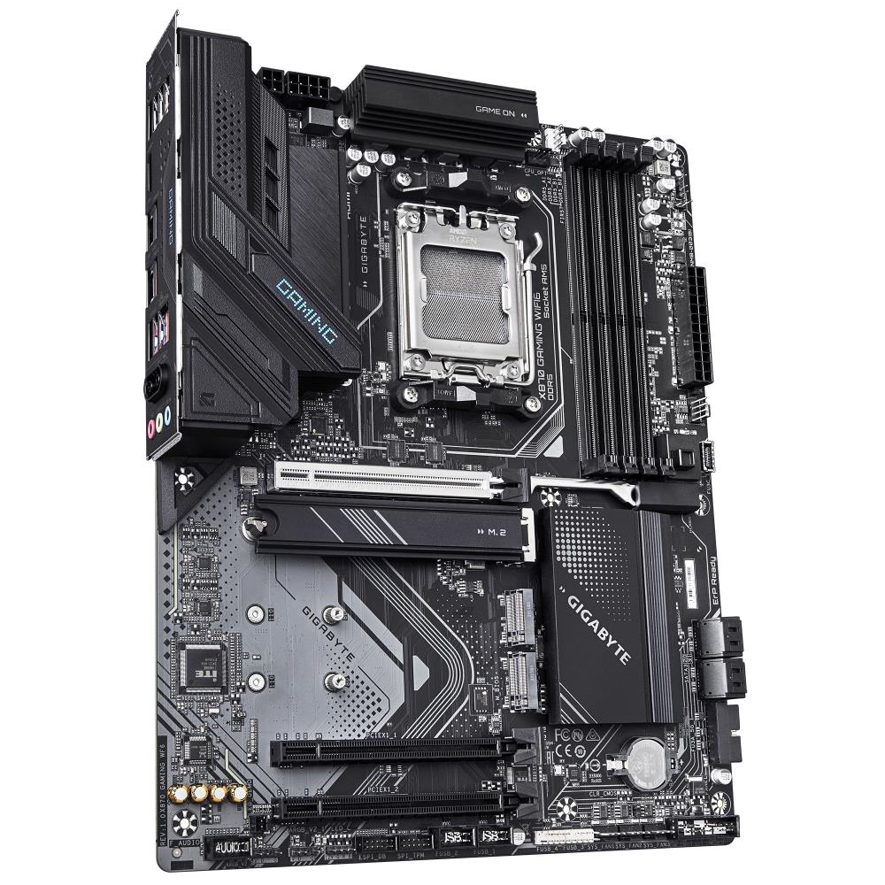 Mainboard GIGABYTE AMD X870 SAM5 ATX Memory DDR5 Memory slots 4 3xPCI-Express 16x 2xM.2 1xHDMI 1xAudio-In 1xAudio-Out 1xMicrophone 4xUSB 3.2 2xUSB-C 1xRJ45 X870GAMINGWF6