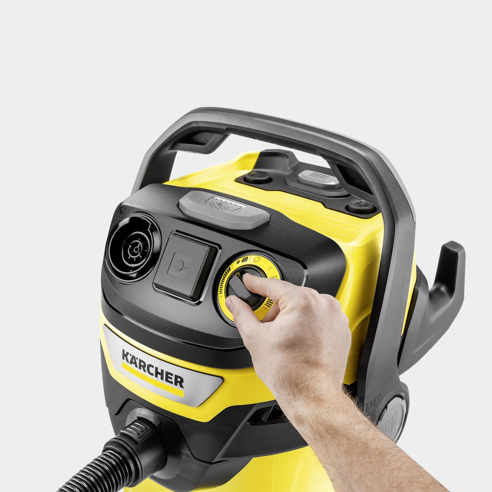 Vacuum Cleaner KARCHER Input power 1200 W Dust capacity 25 L Drum vacuum Cleaning type Dry&wet Dust container Dust bag Colour Black/Yellow 1.628-317.0