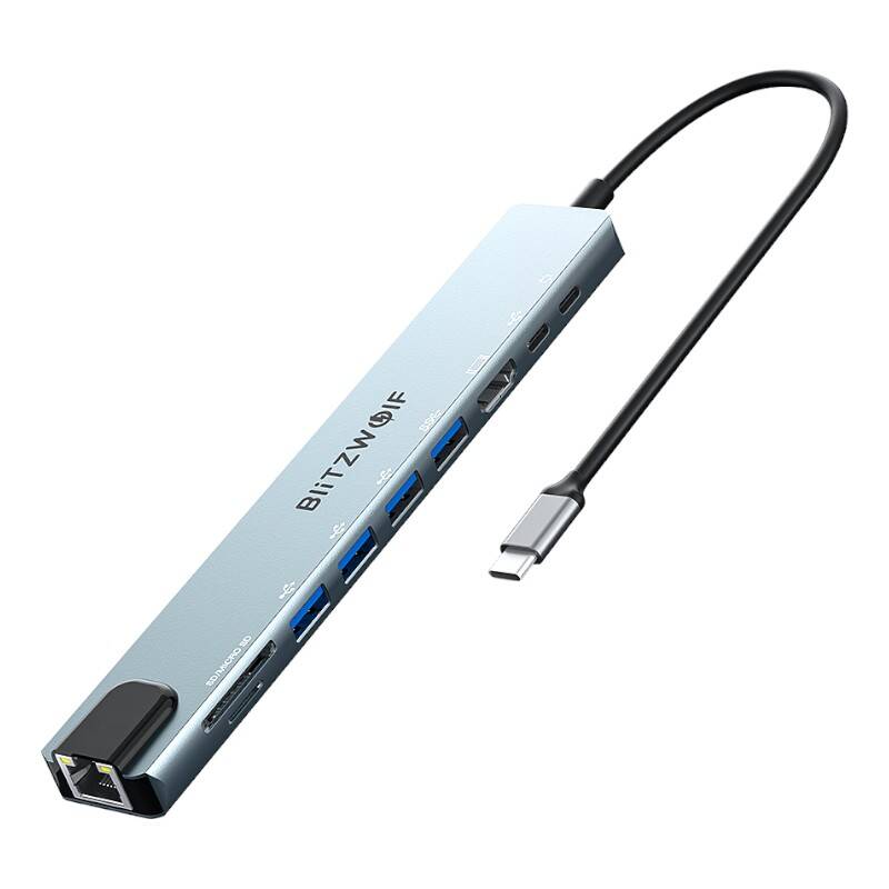 Docking Station Blitzwolf BW-TH5 10in1 USB-C (silver) - Image 1