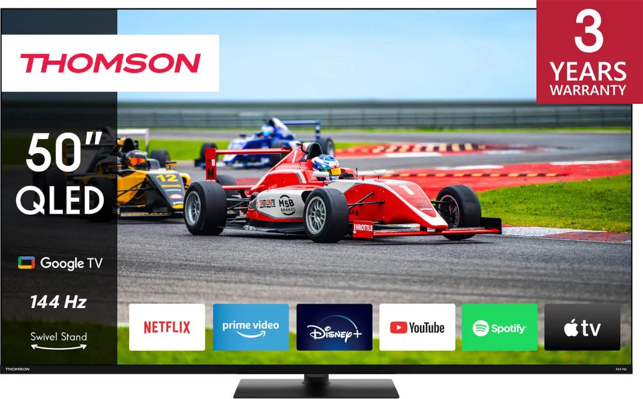 TV Set THOMSON 50" 4K/Smart QLED 3840x2160 Wireless LAN Bluetooth Google TV Black 50QG7C14