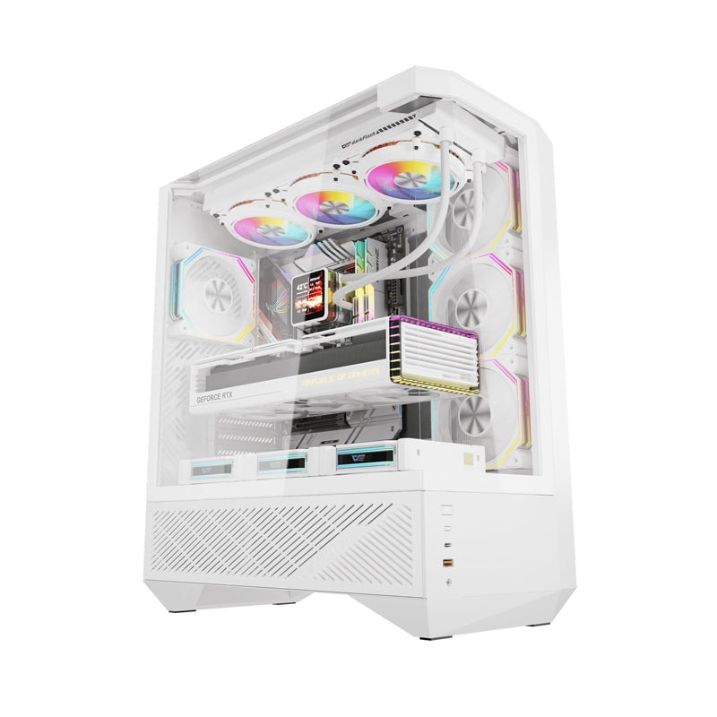 Darkflash DY460 computer case (White) + 4 ARGB fans - Image 1