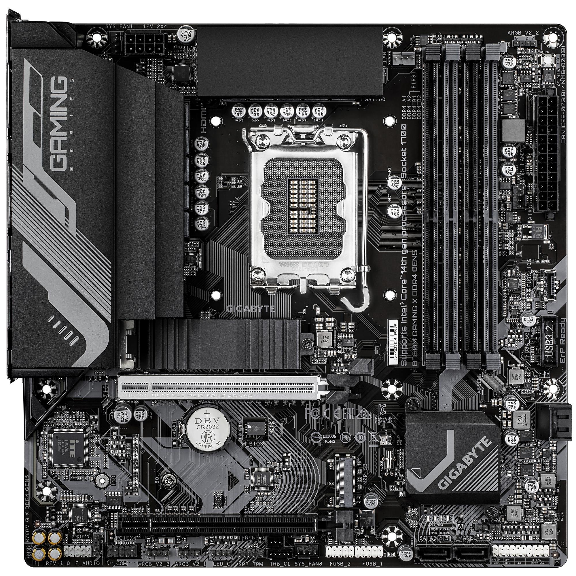 Mainboard GIGABYTE Intel B760 LGA 1700 micro ATX RAM DDR4-SDRAM 4xSlots 2xNumber of M.2 (M) slots B760MGXDDR4GEN5