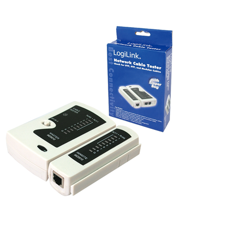 Logilink | Cable tester for RJ11, RJ12 and RJ45 with remote unit