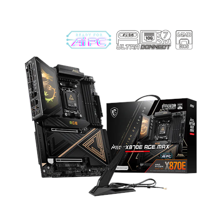 MSI MEG X870E ACE MAX | Processor family AMD | Processor socket AM5 | DDR5 | Supported hard disk drive interfaces SATA,