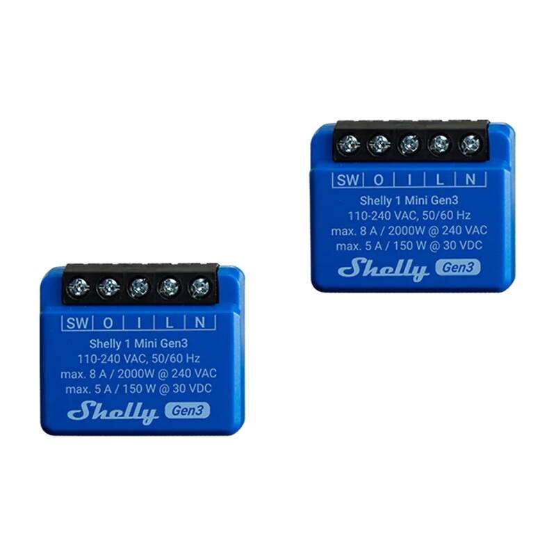 Shelly 1 Mini Gen3 Set of 2 Controllers, WiFi/Bluetooth - Image 1