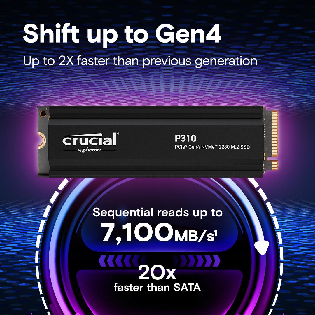 SSD PCIE G4 M.2 NVME 4TB W/HS/P310 CT4000P310SSD5 CRUCIAL