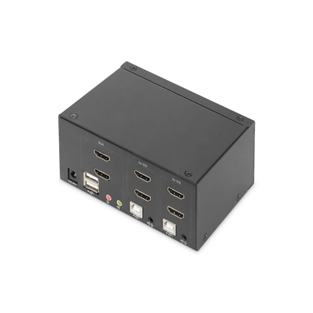 Digitus | KVM Switch, 2 Port, Dual Display, 4K, HDMI | DS-12860