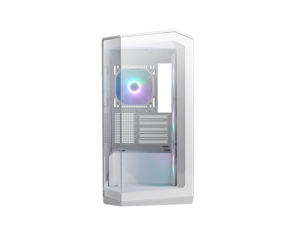 Case MSI MidiTower Case product features Transparent panel Not included MicroATX Colour White MAGPANOM100RPZWHITE