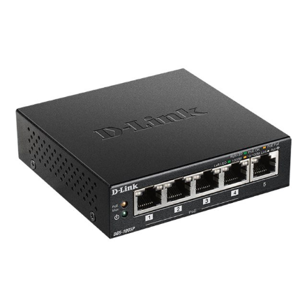 D-Link | Switch | DGS-1005P | Unmanaged | Desktop | Gigabit Ethernet (copper) ports quantity 5 | Power over Ethernet (Po
