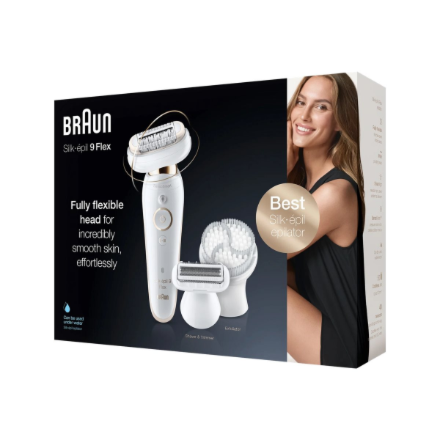 Braun Epilator | Silk-épil 9 Flex SES9-030 3D | Operating time (max) 50 min | Number of power levels 2 | Wet & Dry | Whi