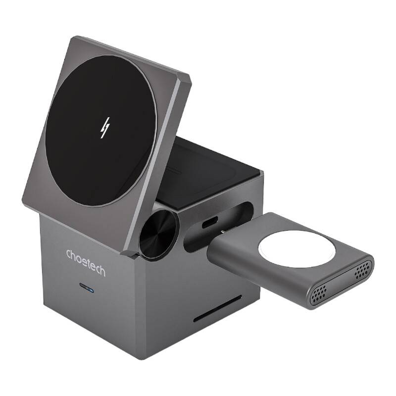 Choetech T632-F 3-in-1 15W inductive charger (black) - Image 1