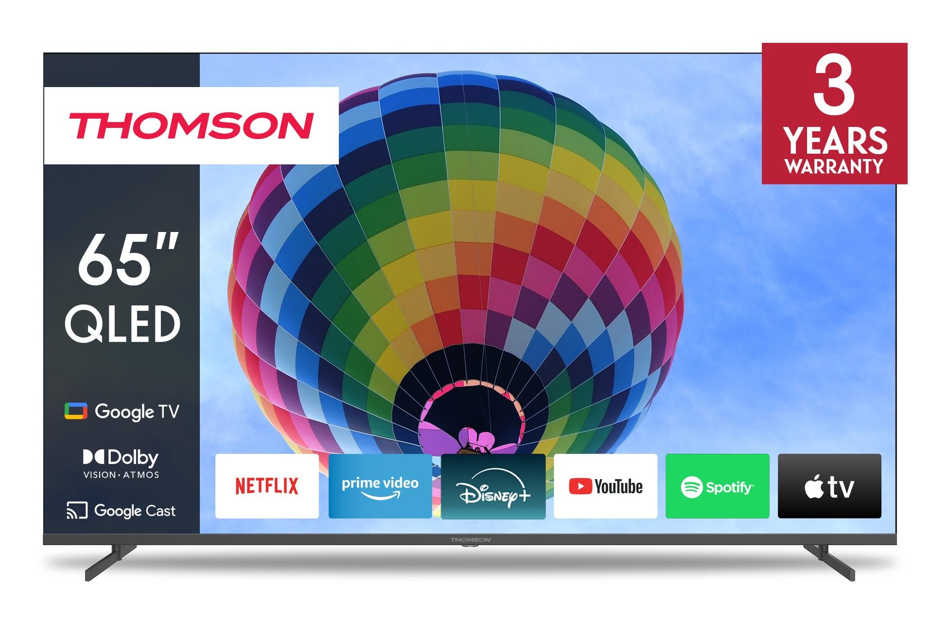 TV Set THOMSON 65" 4K/Smart QLED 3840x2160 Wireless LAN Bluetooth Google TV Dark Grey 65QG4S14