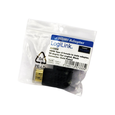 Logilink | HDMI Adapter, AM to AF in 90 degree flat angled | AH0008