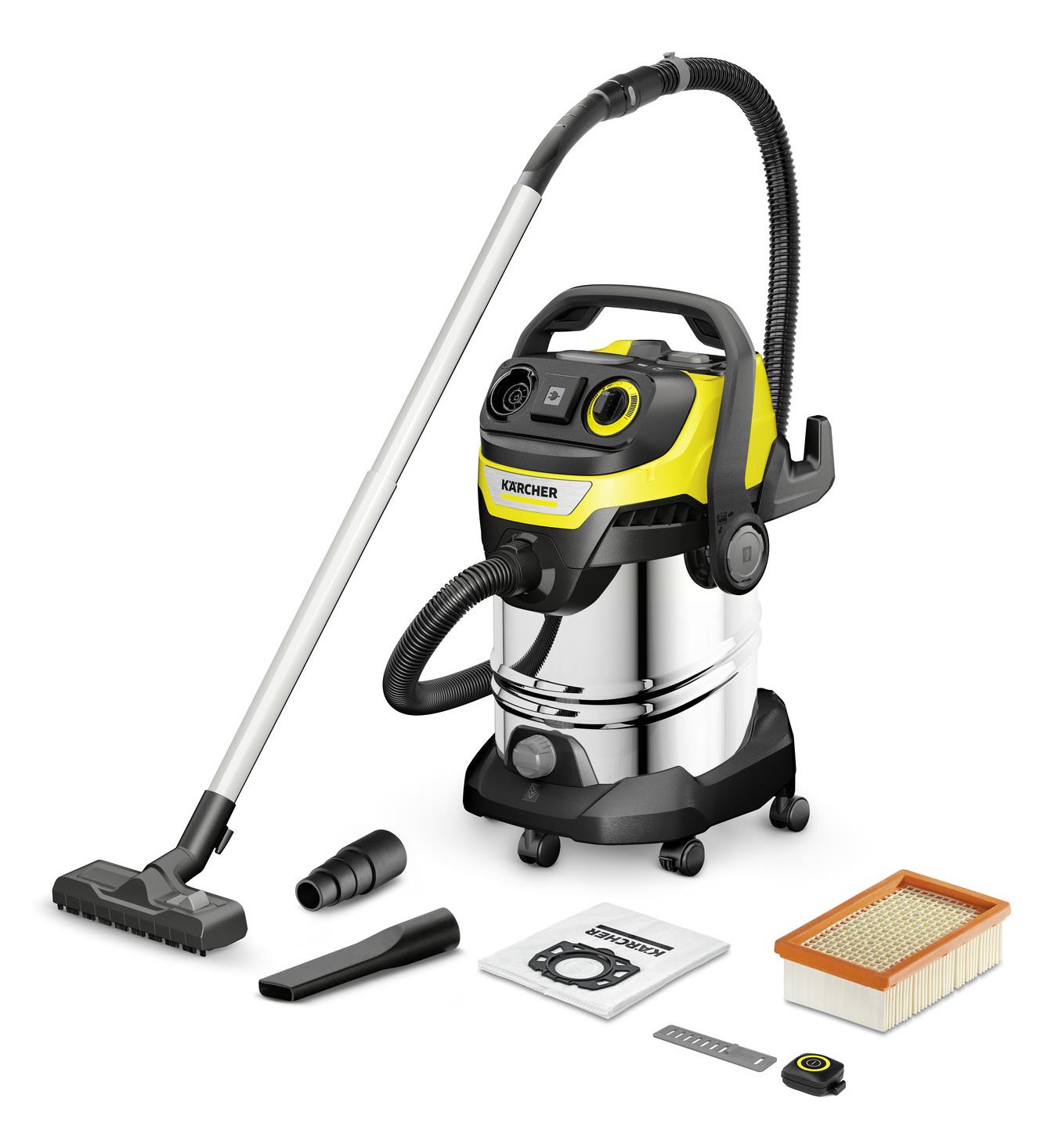 Vacuum Cleaner KARCHER Suction power 315 AW Dust capacity 30 L Drum vacuum Cleaning type Dry&wet Dust container Bagless Colour Black/Yellow/Silver 1.628-385.0