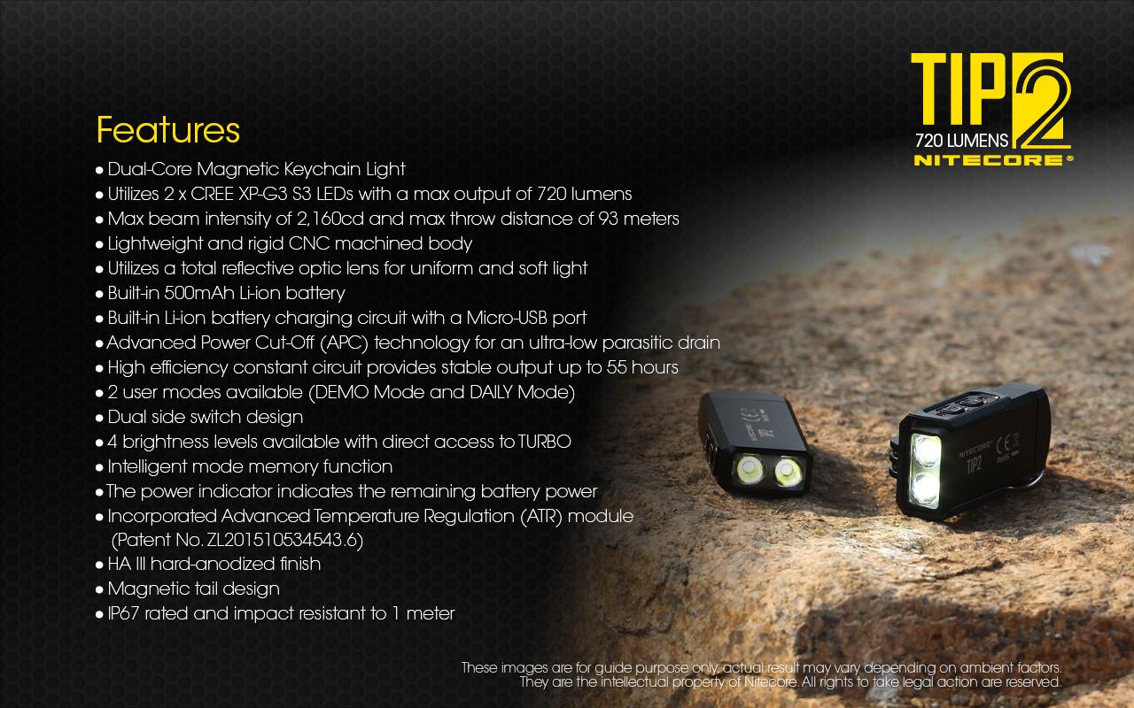 FLASHLIGHT T SERIES 720 LUMENS/TIP2 NITECORE