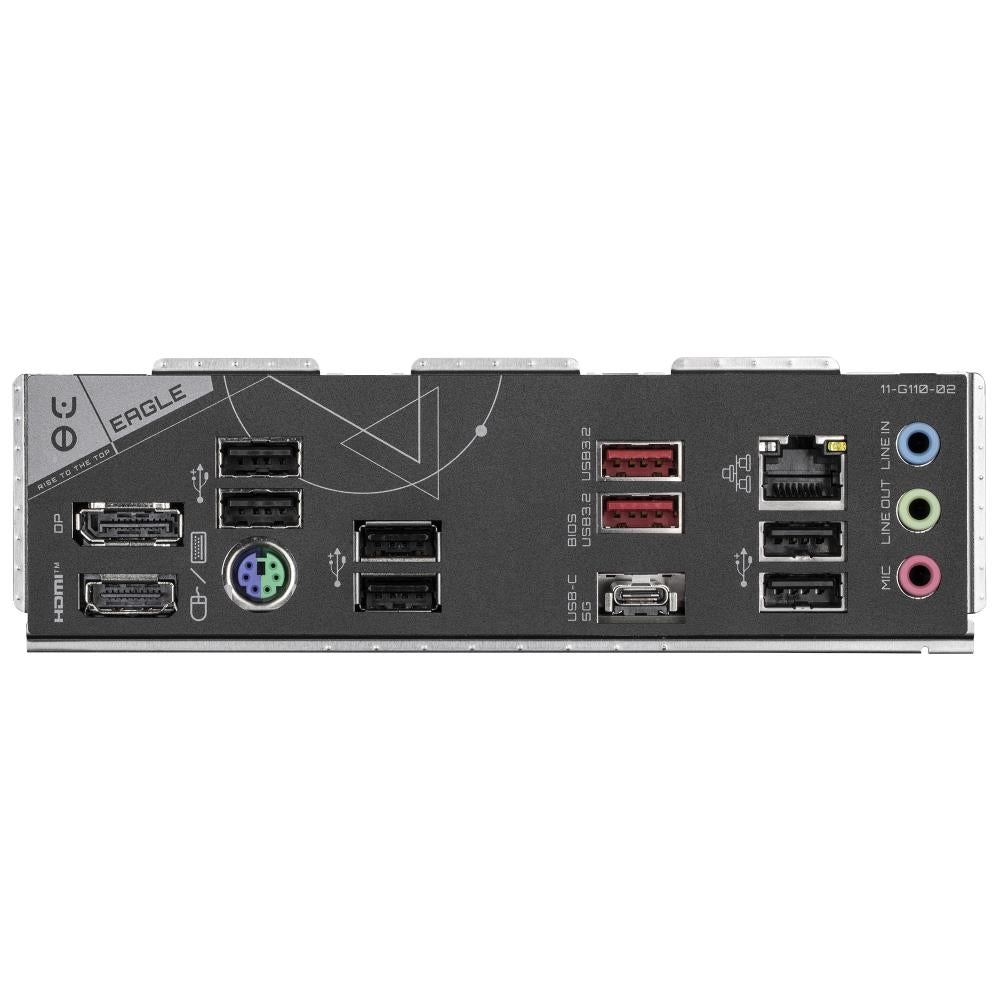 Mainboard GIGABYTE AMD B650 SAM5 ATX Memory DDR5 Memory slots 4 1xPCI-Express 16x 3xPCI-Express 3.0 16x 3xM.2 1xHDMI 1xDisplayPort 1xAudio-In 1xAudio-Out 1xMicrophone 6xUSB 2.0 2xUSB 3.2 1xUSB-C 1xPS/2 1xRJ45 B650EAGLE