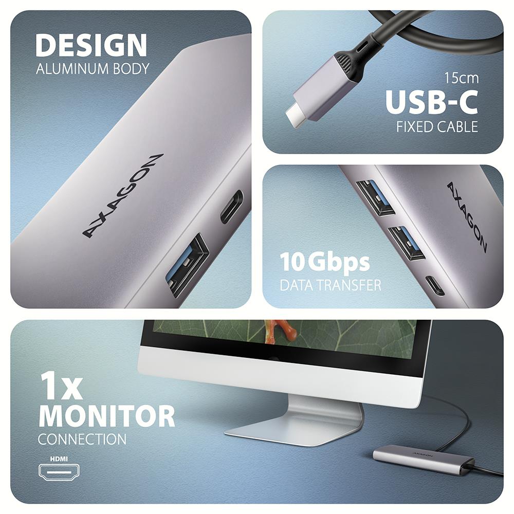 I/O HUB USB-C 6IN1 10GBPS/0.15M HMC-6G2L AXAGON