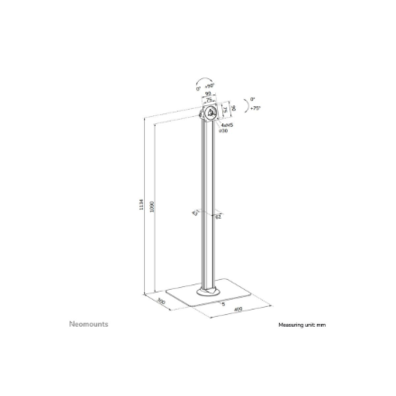 Neomounts Floor stand | Tilt, Rotate | FL15-627BL1 | Maximum weight (capacity) 3 kg | Black