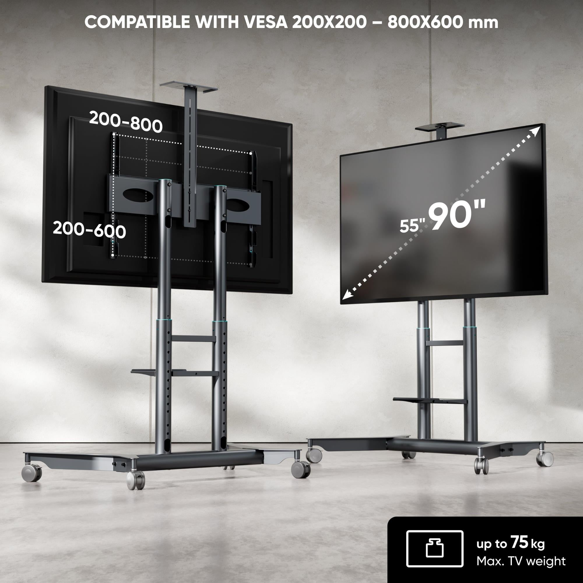 TV SET ACC MOBILE STAND/55-90"/GRAPHITE TS1871-G ONKRON