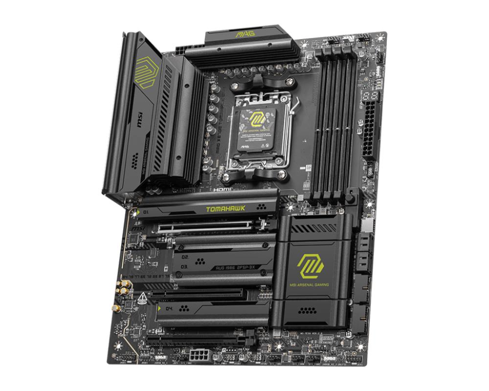 Mainboard MSI AMD X870E SAM5 ATX Memory DDR5 Memory slots 4 3xPCI-Express 16x 4xM.2 1xAudio-In 1xAudio-Out 4xUSB 2.0 2xUSB 3.2 3xUSB-C 1xRJ45 MAGX870ETOMAHAWKWIFI