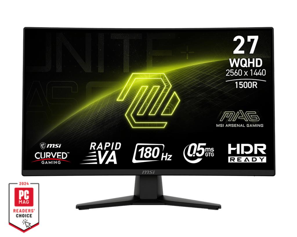 LCD Monitor MSI MAG 274CQF 27" Gaming/Curved Matte Panel VA 2560x1440 16:9 180Hz 0.5 ms Colour Black MAG274CQF
