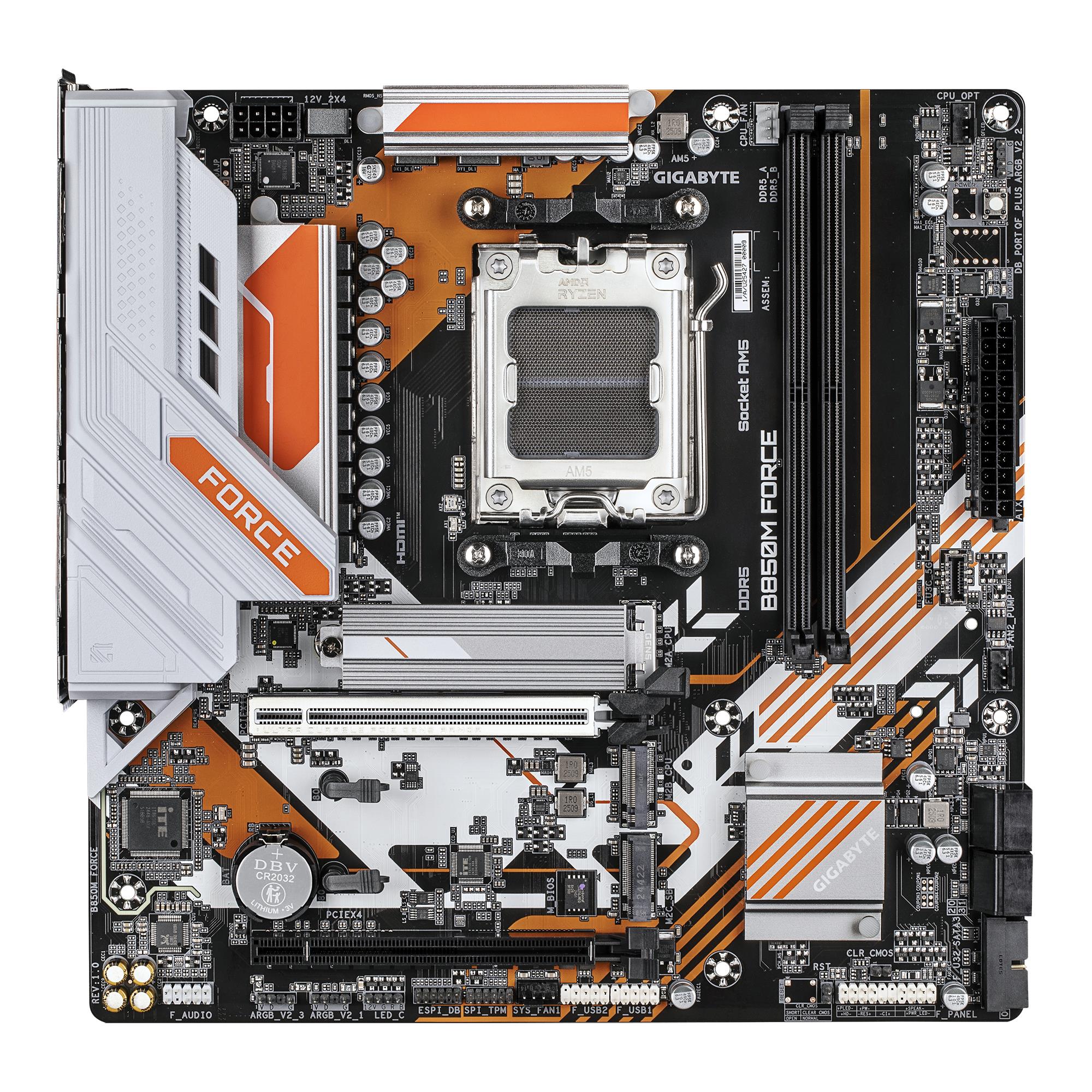 Mainboard GIGABYTE AMD B850 Socket AM5 micro ATX RAM DDR5-SDRAM 2xSlots 3xNumber of M.2 (M) slots B850MFORCE1.1