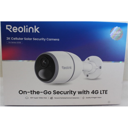 SALE OUT. Reolink Go Series G330 2K 4MP 4G LTE Wireless Battery Camera with Person/Vehicle Detection, White | Reolink | 