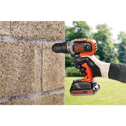 BLACK & DECKER | Cordless Drill/Driver with  2.0 Ah/4.0 Ah Battery | BCD003MEM2K-QW | 18 V | 2.0/4.0 Ah | Lithium