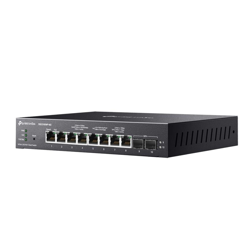 Switch TP-LINK Type L2 Desktop/pedestal 8x2.5GbE 2xSFP+ PoE+ ports 8 160 Watts SG2210XMP-M2