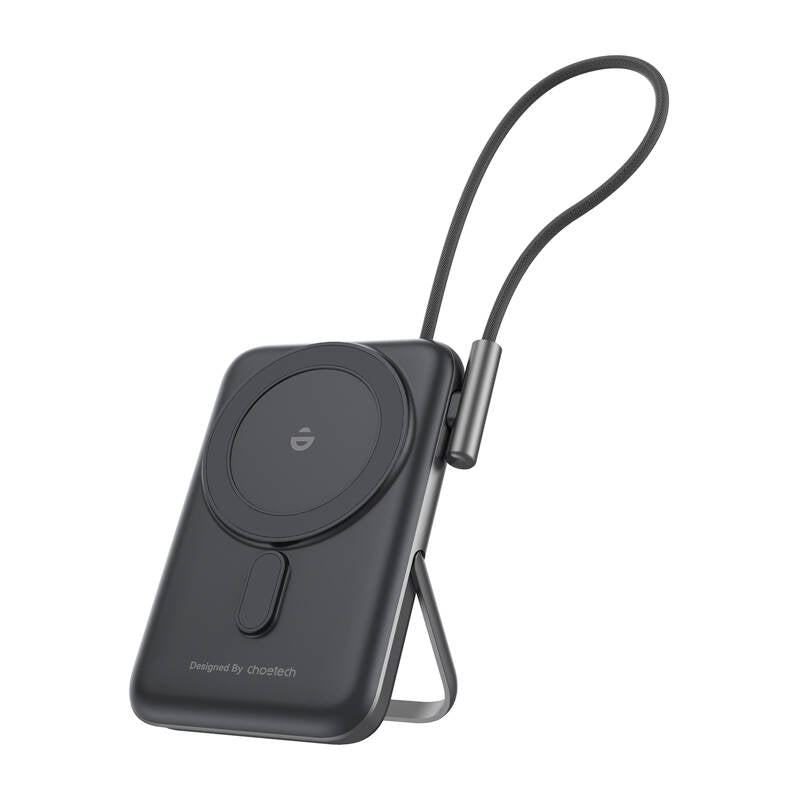 Choetech B735 magnetic powerbank 10000mAh 20W PD + USB-C cable (black) - Image 1