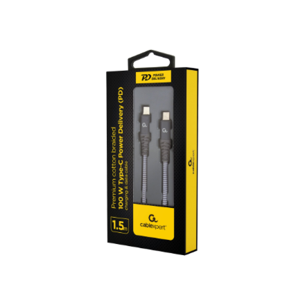 Cablexpert | 100 W Type-C Power Delivery (PD) premium charging and data cable, 1.5 m | CC-USB2B-CMCM100-1.5M