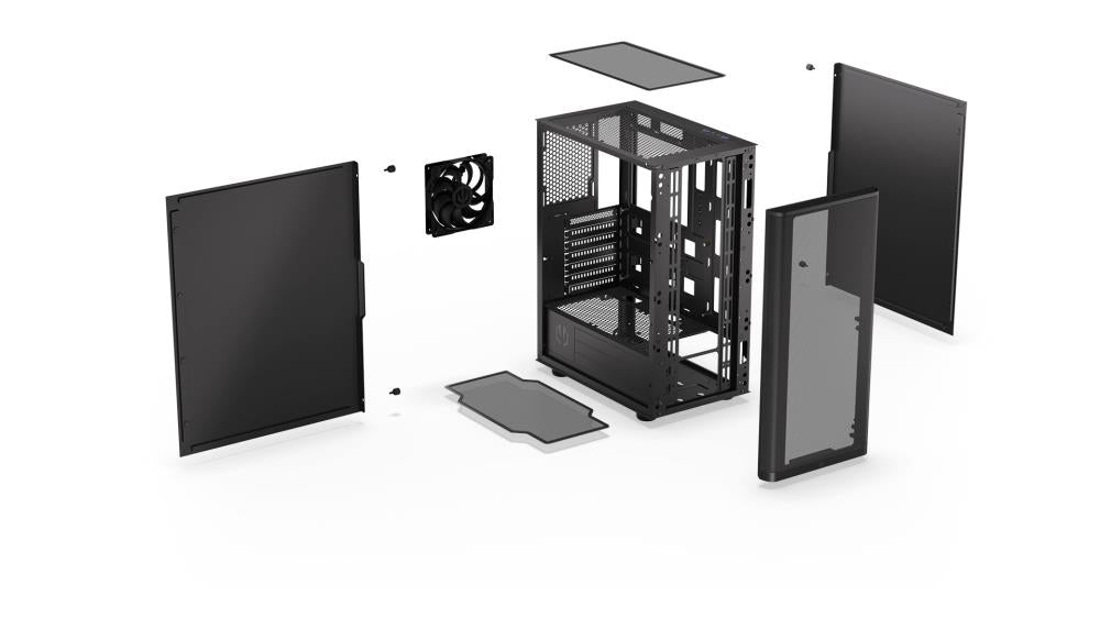 Case ENDORFY Ventum 200 Solid MidiTower Not included ATX MicroATX MiniITX Colour Black EY2A001