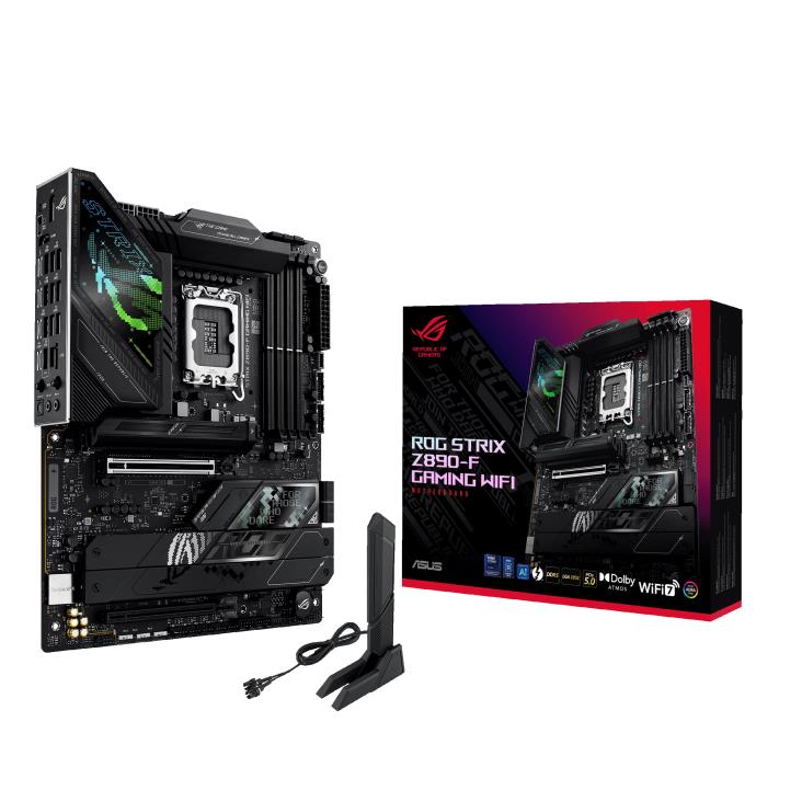 Mainboard ASUS Intel Z890 LGA1851 ATX Memory DDR5 Memory slots 4 1xPCI-Express 4.0 16x 1xPCI-Express 5.0 16x 5xM.2 1xHDMI 1xDisplayPort 1xAudio-In 1xAudio-Out 2xUSB 2.0 4xUSB 3.0 4xUSB 3.1 2xUSB-C 2xUSB-C w/Thunderbolt 1xOptical S/PDIF 1xRJ45