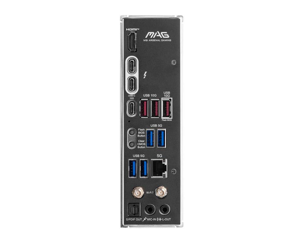 Mainboard MSI Intel Z890 LGA1851 ATX Memory DDR5 Memory slots 4 2xPCI-Express 4.0 4x 1xPCI-Express 5.0 16x 4xM.2 1xHDMI 4xUSB 2.0 3xUSB 3.2 1xUSB-C 2xUSB-C w/Thunderbolt 1xOptical S/PDIF 1xRJ45 2xAudio port MAGZ890TOMAHAWKWIFI