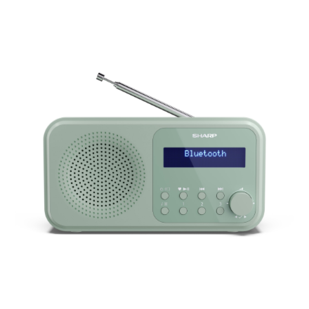 Sharp DR-P420(GN) Tokyo Portable Digital Radio, FM/DAB/DAB+, Bluetooth 5.0, USB or Battery Powered, Aquamarine Green | S
