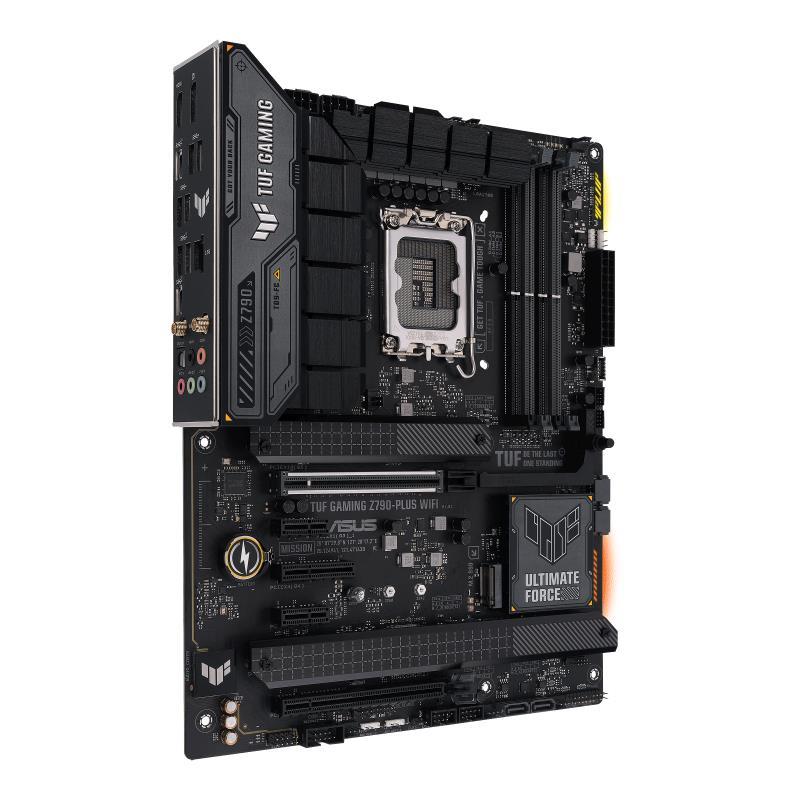 Mainboard ASUS Intel Z790 LGA1700 ATX Memory DDR5 Memory slots 4 2xPCI-Express 3.0 1x 1xPCI-Express 4.0 4x 1xPCI-Express 4.0 16x 1xPCI-Express 5.0 16x 4xM.2 1xHDMI 1xDisplayPort 6xUSB 3.2 2xUSB-C 1xOptical S/PDIF 1xRJ45 5xAudio port TUFGAMINGZ790-PLUSWIFI