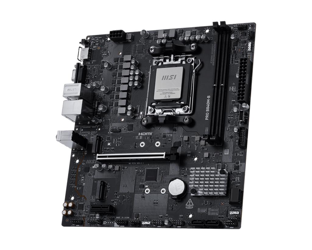 Mainboard MSI AMD B840 SAM5 Micro-ATX Memory DDR5 Memory slots 2 PROB840M-B