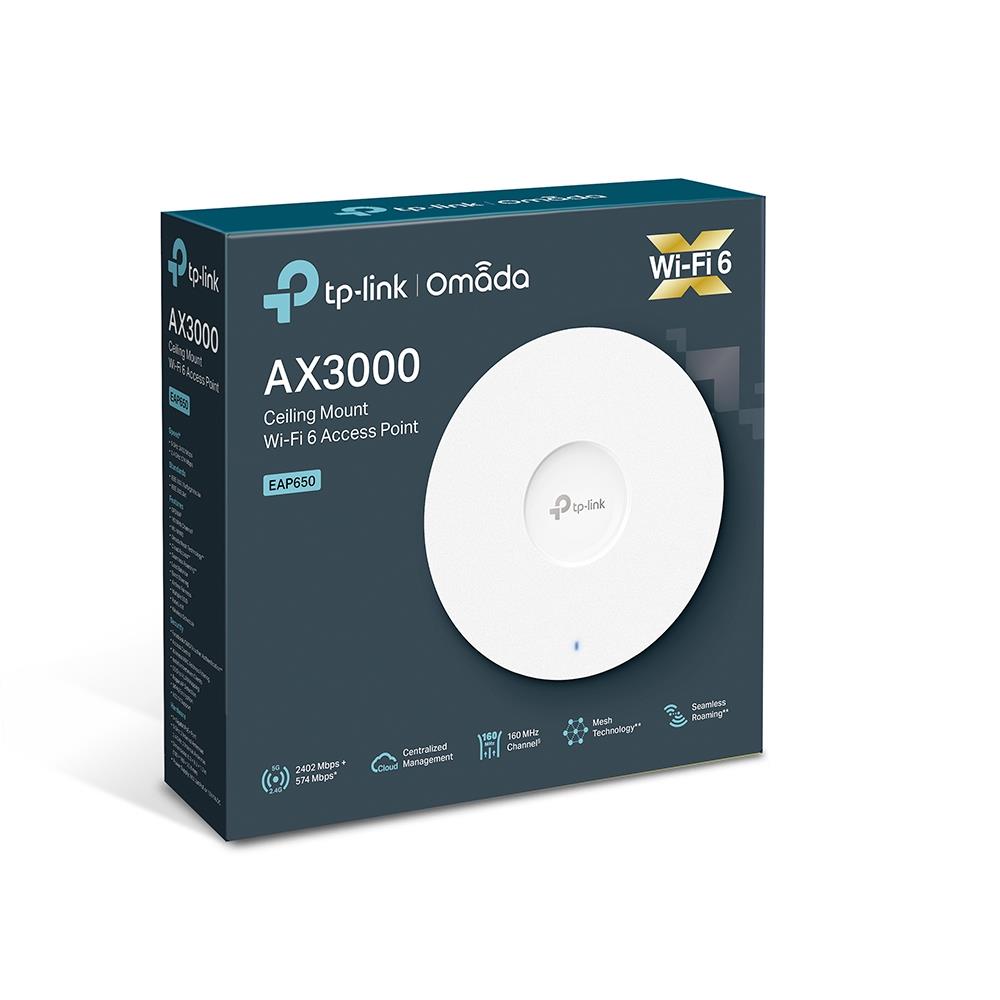 Access Point TP-LINK Omada 2976 Mbps IEEE 802.11a/b/g IEEE 802.11n IEEE 802.11ac IEEE 802.11ax 1xRJ45 EAP650